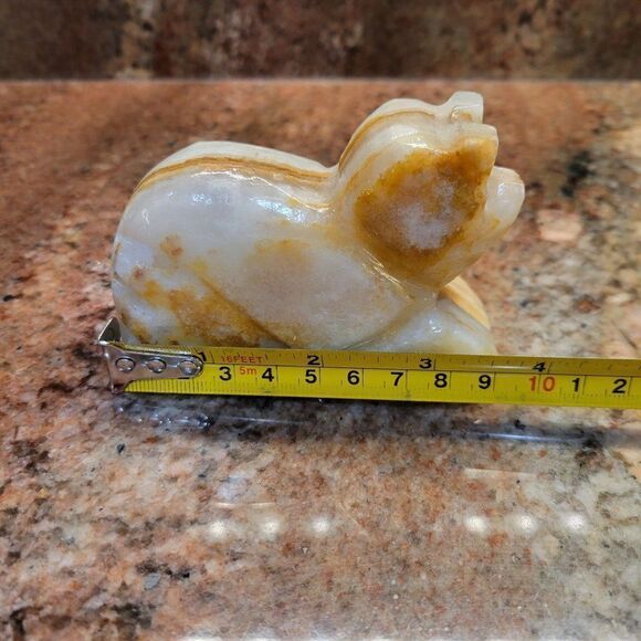 Vintage Hand Carved Onyx Bear Sculpture - Picture 8 of 12